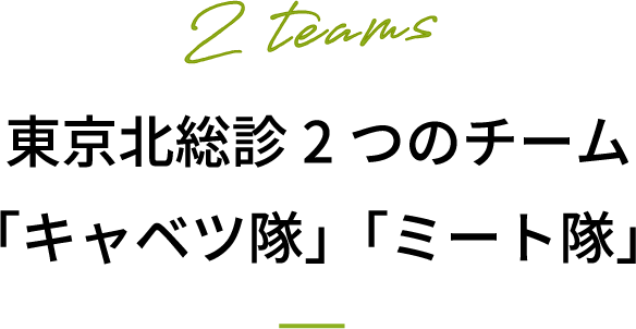 2teams 東京北総診2つのチーム「キャベツ隊」「ミート隊」