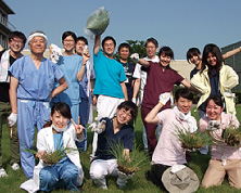 6月頃に屋上庭園の草むしり