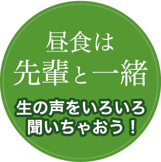 昼食は先輩と一緒 生の声をいろいろ聞いちゃおう!